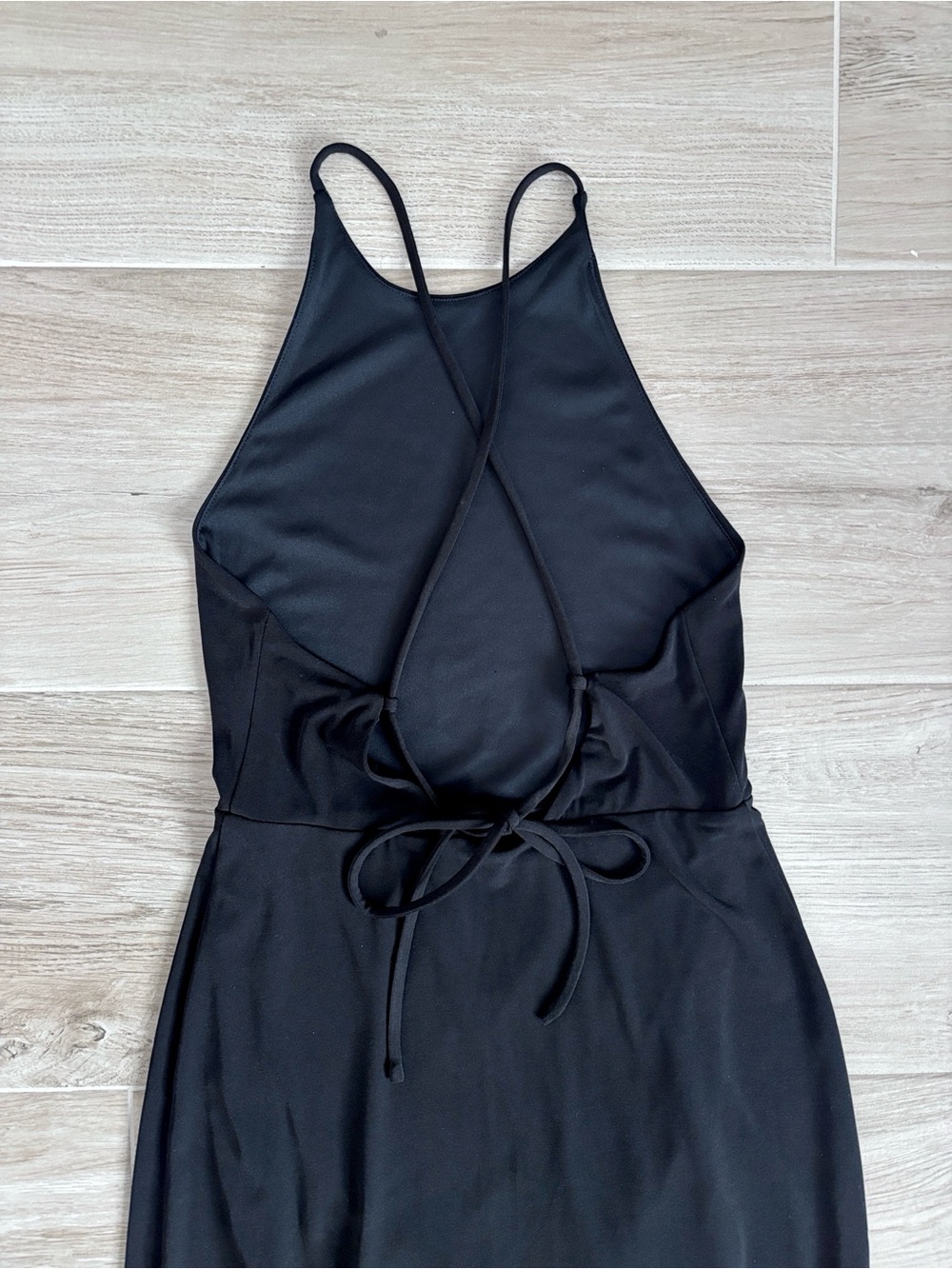 Express Maxi Dress High Neck Lace Up Back Black Women’s Size XS - Picture 3 of 7